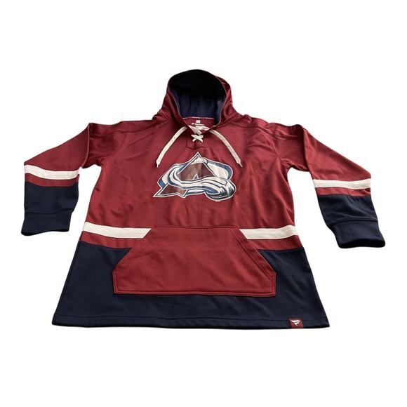 Colorado Avalanche Hoodie Men’s L Burgundy NHL Hockey Pullover Sweatshirt NWOT - Picture 9 of 11